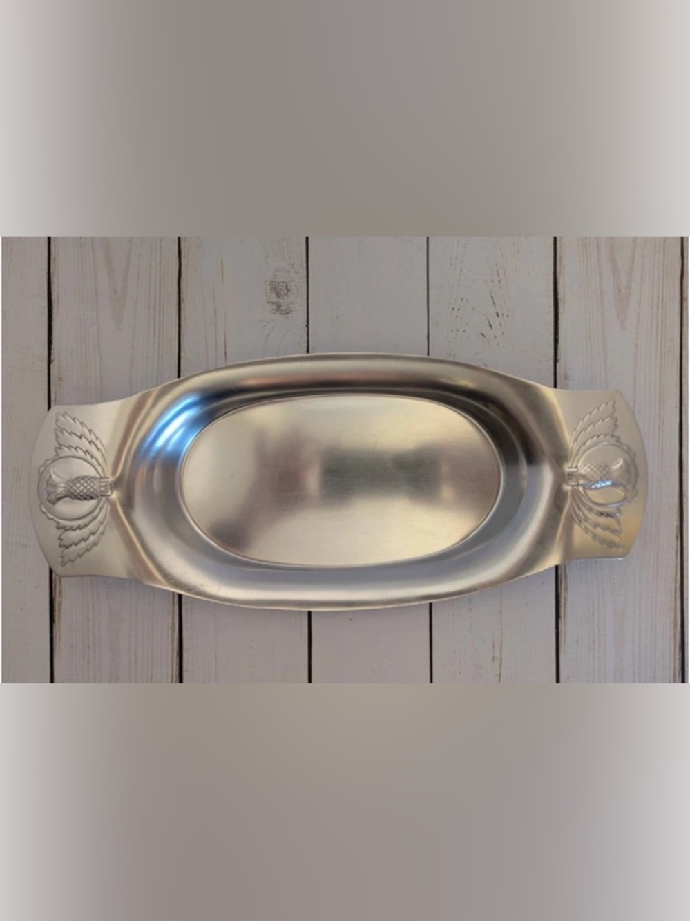 Vintage Kensington Aluminum Serving Tray with Pineapple Design 9 inch